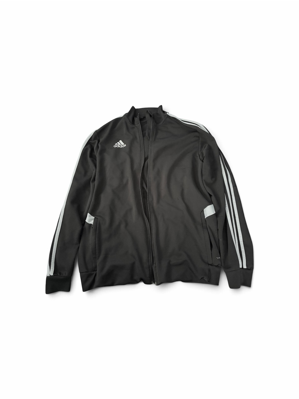 adidas Black Track Bomber Jacket with White Stripes